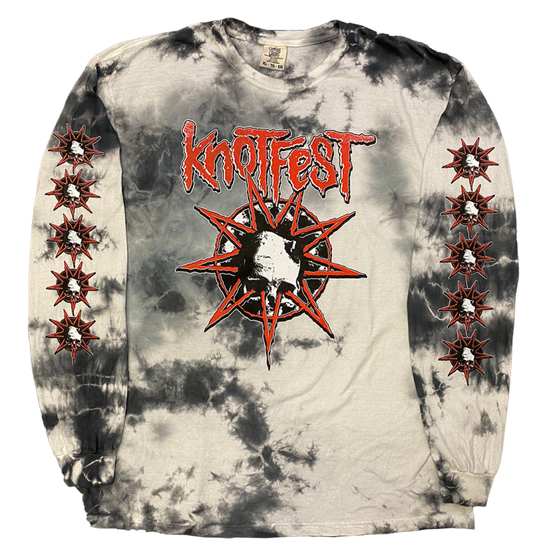 Deathknot Red Bomba Tie Dye Long Sleeve T-Shirt by Knotfest