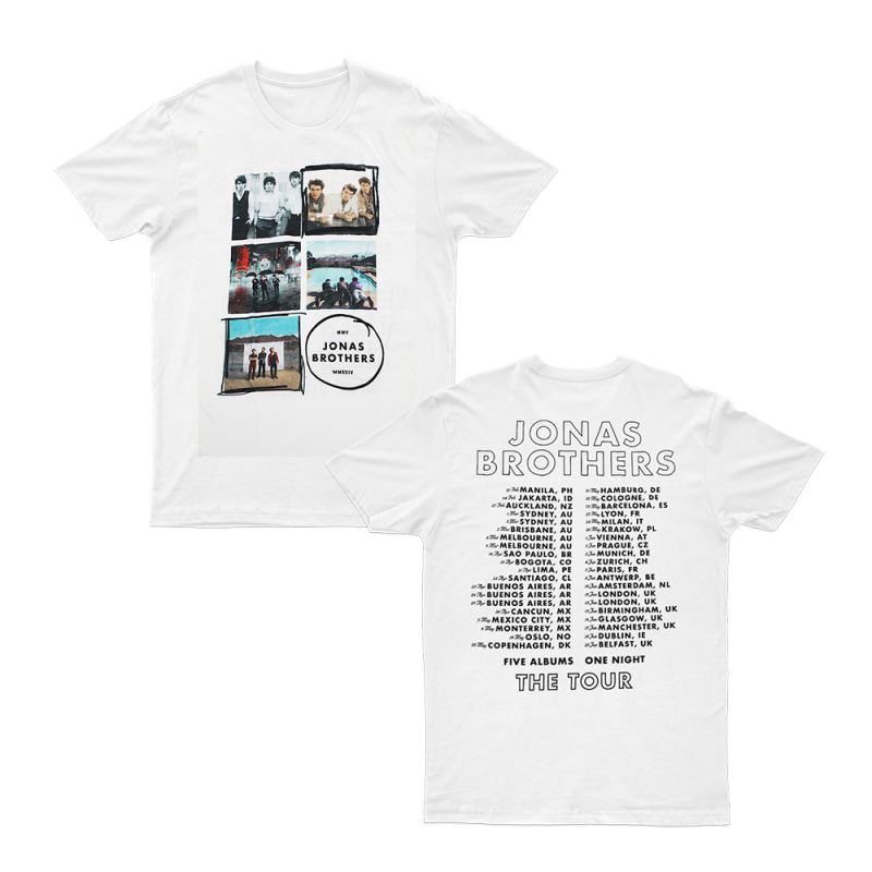 5 Albums White Tshirt by Jonas Brothers