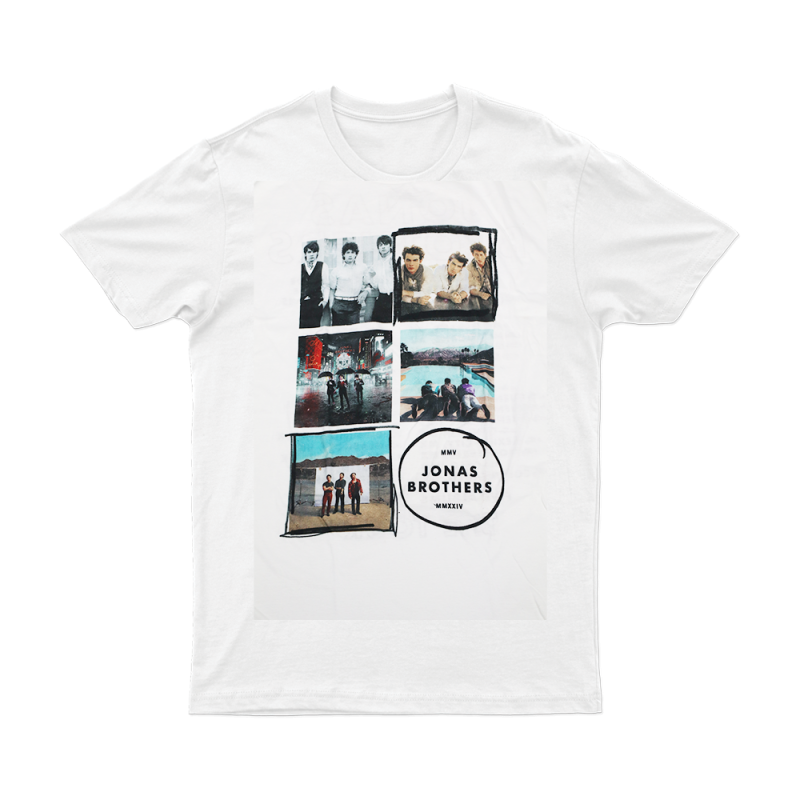 5 Albums White Tshirt by Jonas Brothers