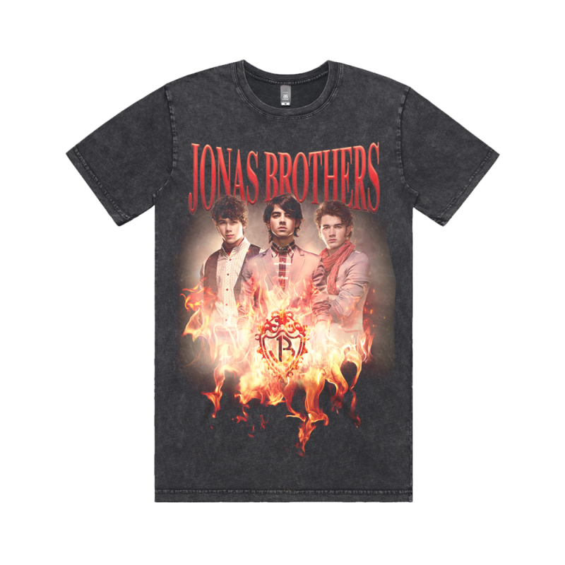 Classics - Jonas Brothers Black Fire Tshirt by Jonas Brothers