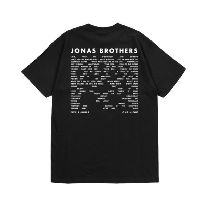 Tracklist Black Tshirt by Jonas Brothers