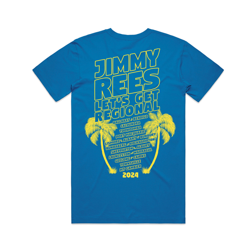 LETS GET REGIONAL BLUE TOUR TSHIRT by Jimmy Rees