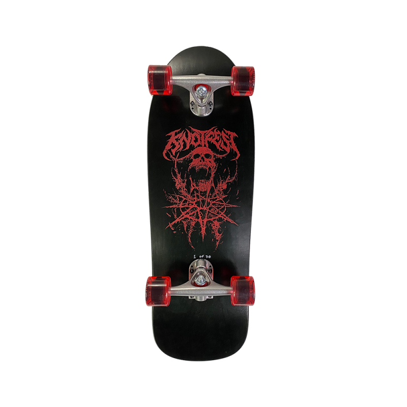 Riddick Skull Complete Skateboard In RED by Knotfest