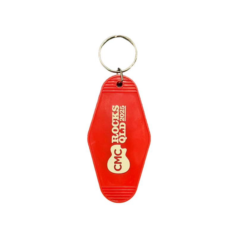 Kelpie Badge Red Keyring by CMC ROCKS QLD 2025