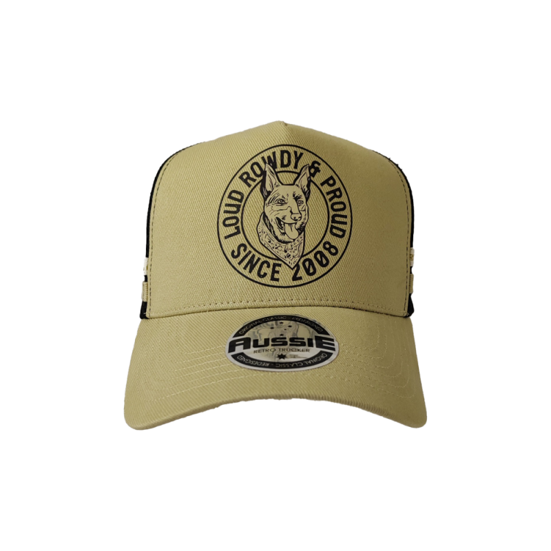 Kelpie Logo Khaki Trucker Cap by CMC ROCKS QLD 2025