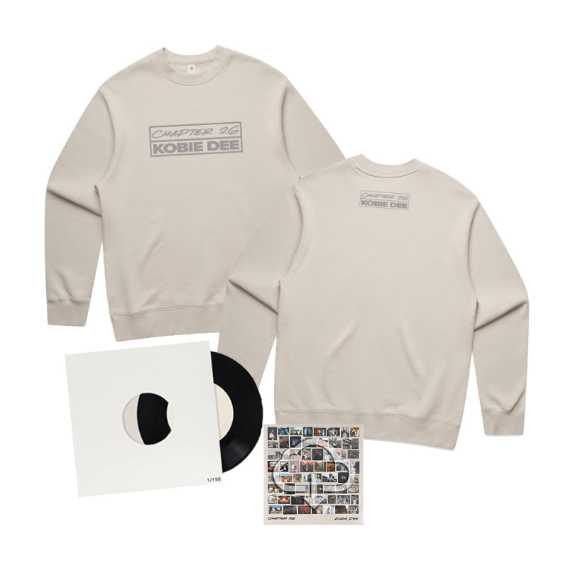 Kobie Dee - Chapter 26 Logo Bone Crewneck + Digital Download + 7'' Vinyl by Bad Apples Music