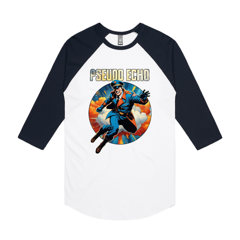 Love An Adventure White/Navy Raglan by Pseudo Echo