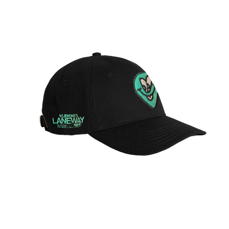 BLACK CONTRAST STITCH CAP by Laneway Festival