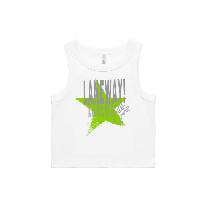 (2025) GLITTER LOGO LADIES CROP RIB TANK by Laneway Festival