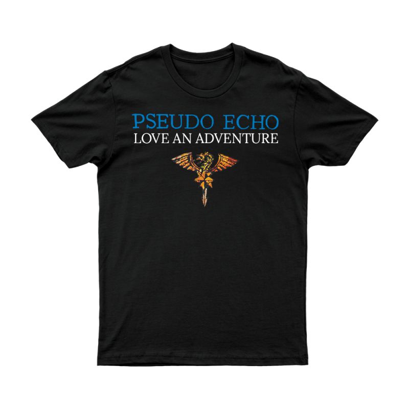 Love An Adventure  Black Tshirt by Pseudo Echo