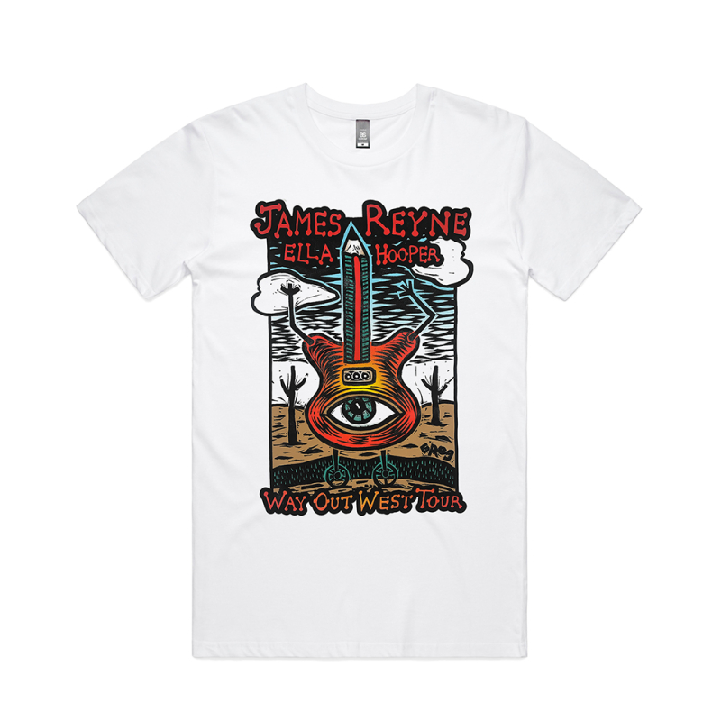 Way Out West Limited Edition Tour Tee White by James Reyne