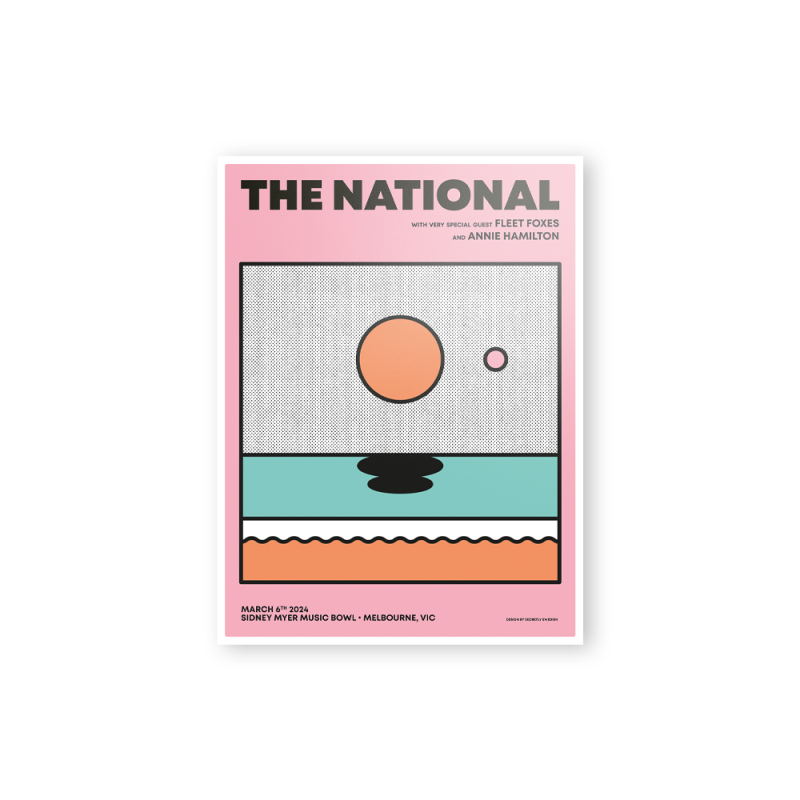 Melbourne, AU Sidney Myer Music Bowl Poster - March 6, 2024 by The National
