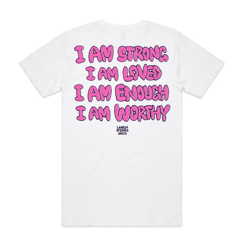 AFFIRMATION BUBBLE WHITE TSHIRT by Lauren Spencer Smith