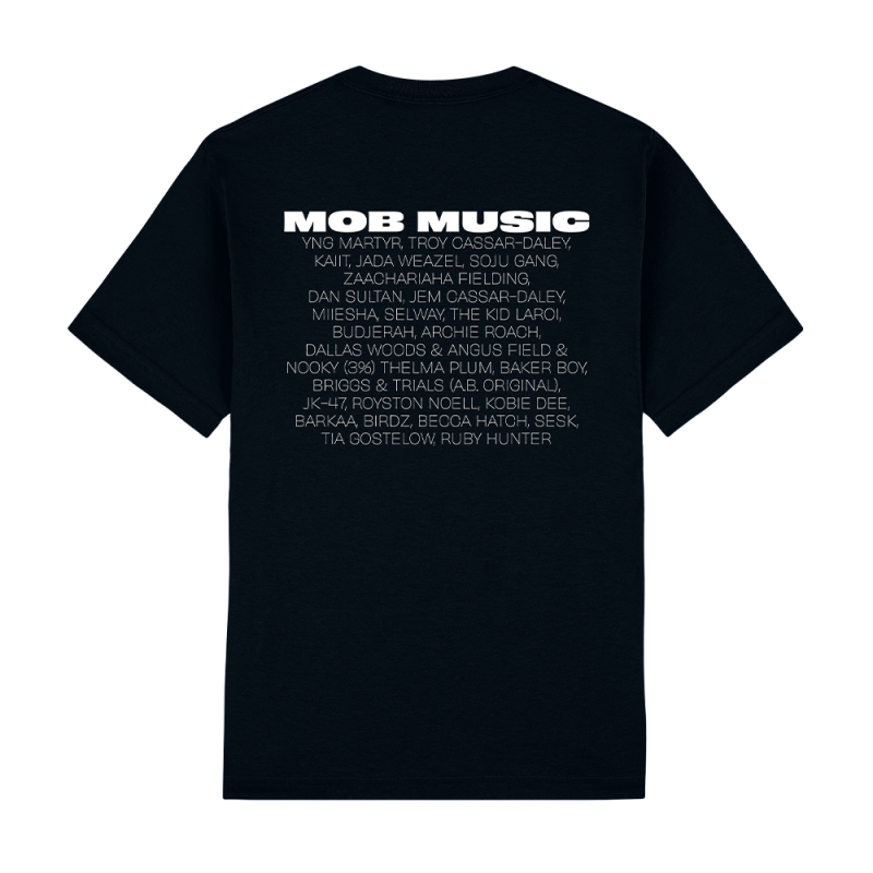 Mob Music Black T-Shirt by Support Act 2024