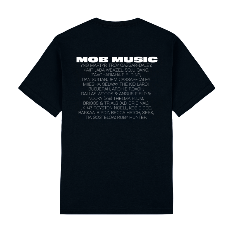 Mob Music Black T-Shirt by Support Act 2024