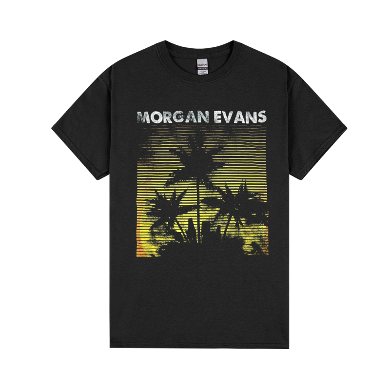 Palm Trees Black Tshirt by Morgan Evans