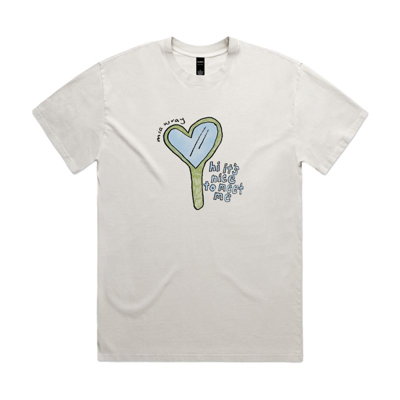 Hi, Hand Mirror Faded Tshirt by Mia Wray