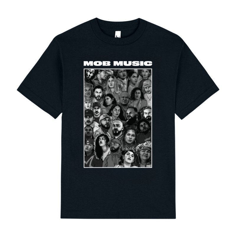 Mob Music Black T-Shirt by Support Act 2024