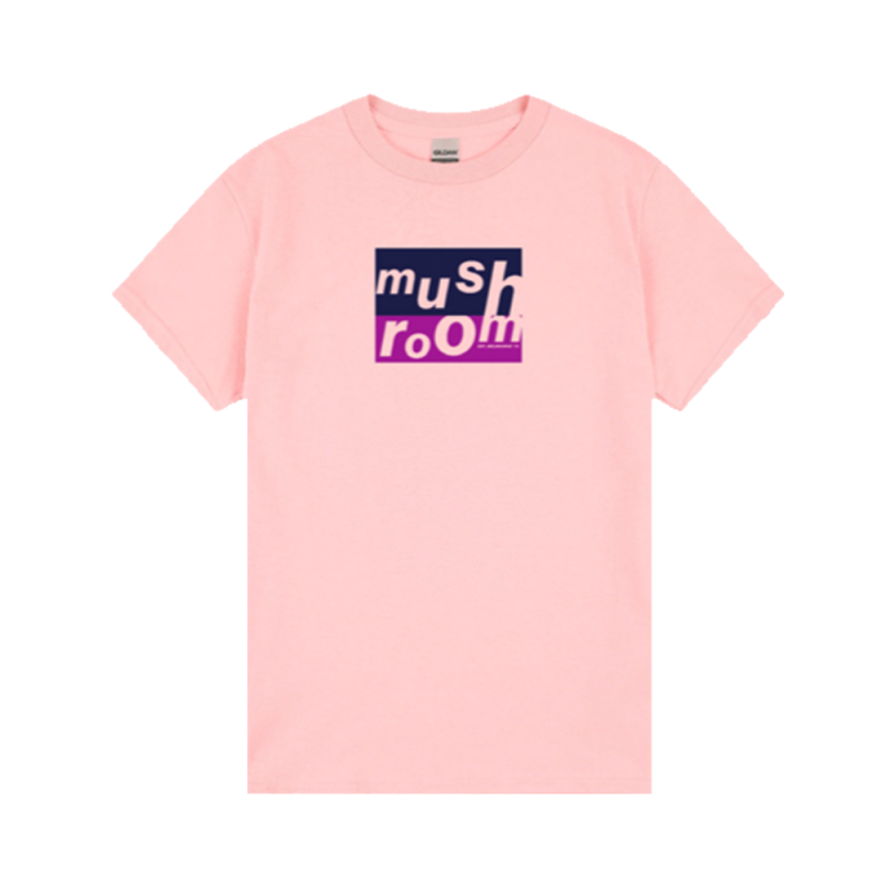 Mushroom Stacked Logo Light Pink Tshirt by Mushroom