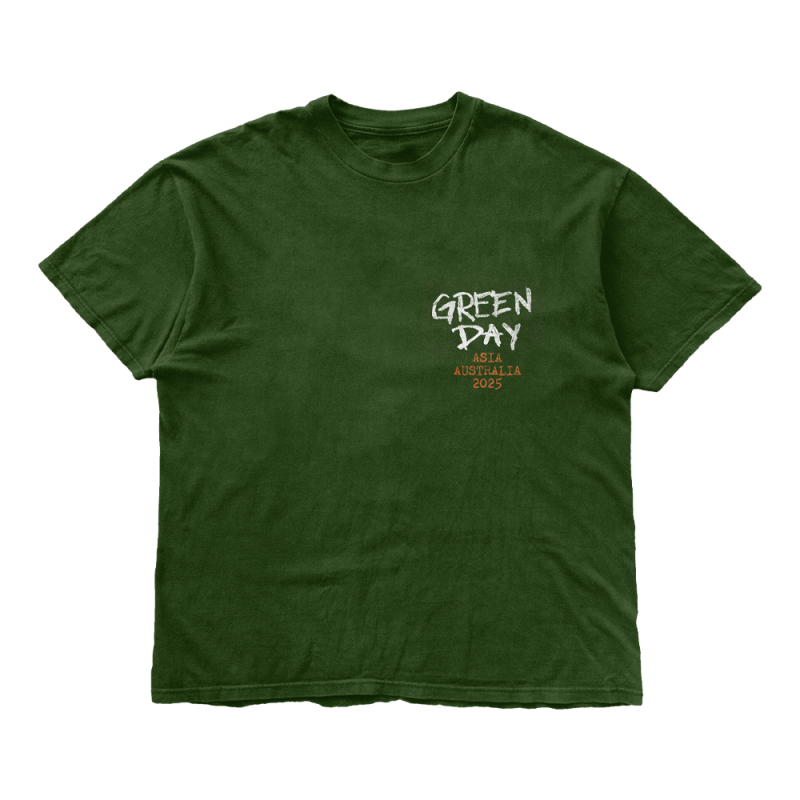 Novacaine Tour Forest Green Tshirt by Green Day