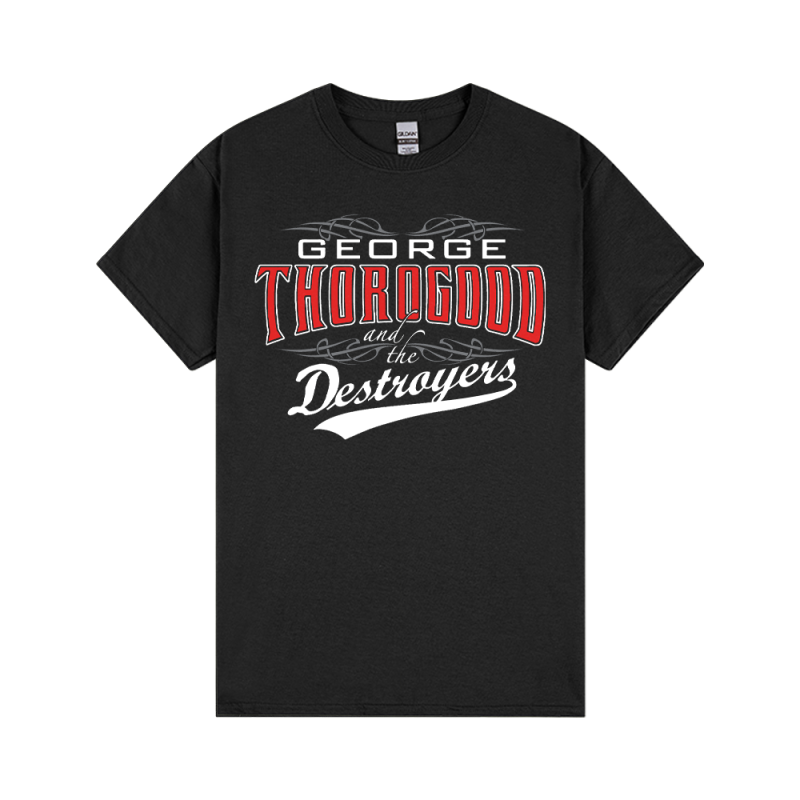 One Bourbon Black Tshirt by George Thorogood And The Destroyers