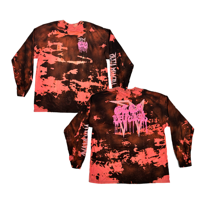 Pocket Logo Pink/Brown Longsleeve Tshirt by Ecca Vandal