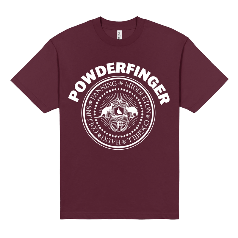 Powderfinger Burgundy T-shirt by Support Act 2024