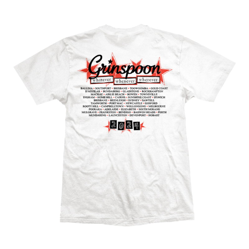 Phone Tour White Tshirt by Grinspoon