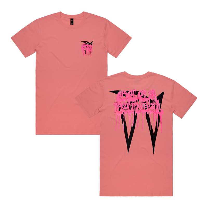 Pocket Logo Pink Tshirt by Ecca Vandal