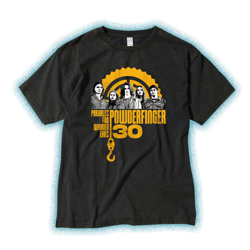 Parables For Wooden Ears Vinyl + Vintage Black Tshirt by Powderfinger