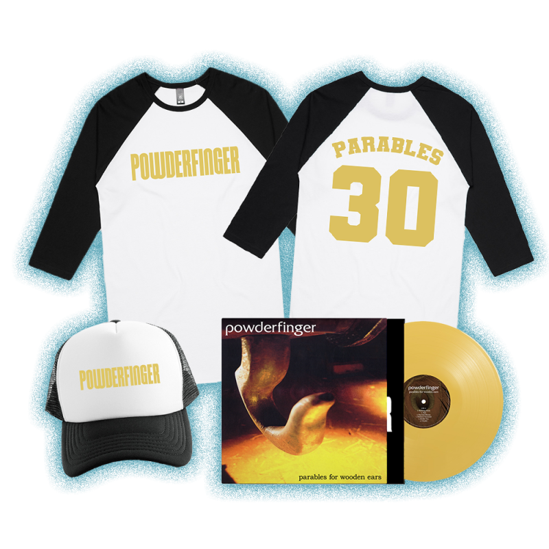 Parables For Wooden Ears Vinyl + Raglan + Cap by Powderfinger