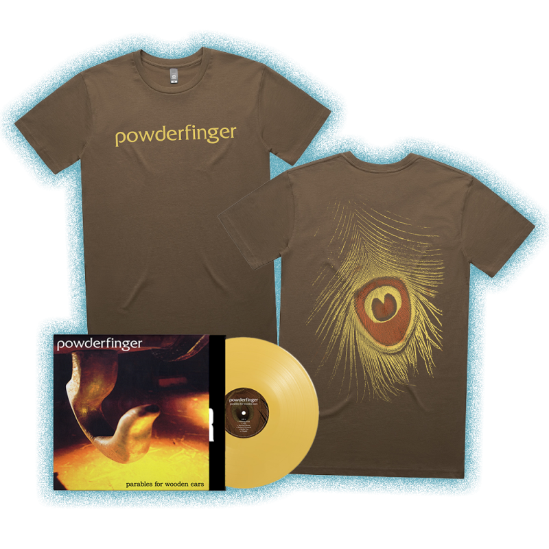 Parables For Wooden Ears Vinyl + Walnut Tshirt by Powderfinger