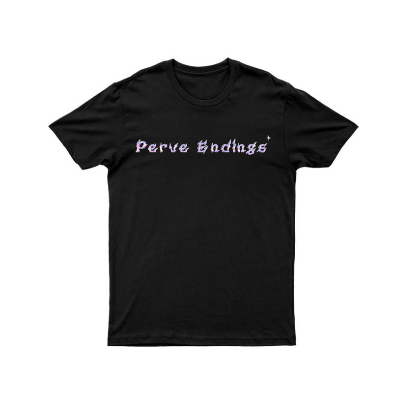 Gradient Logo Black Tshirt by Perve Endings