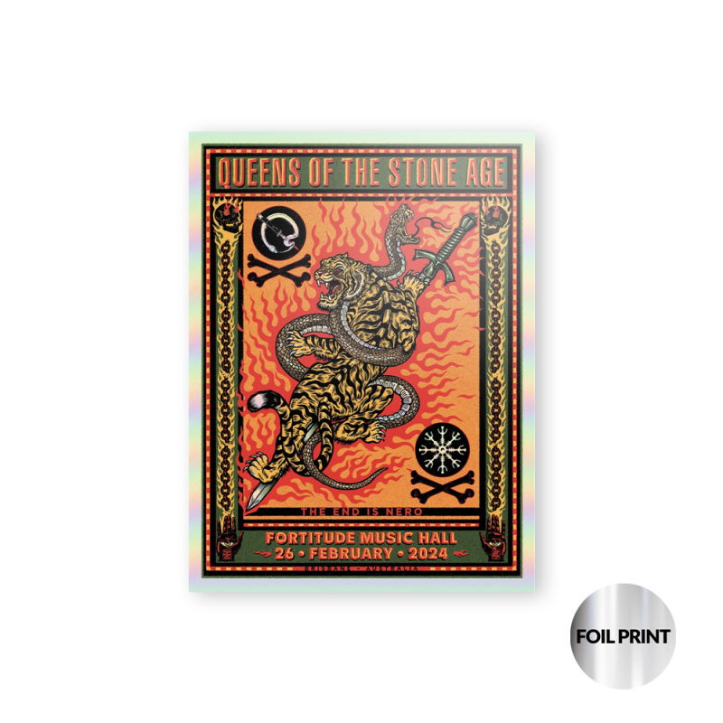 BRISBANE FOIL PRINT 26/2/24 by Queens Of The Stone Age