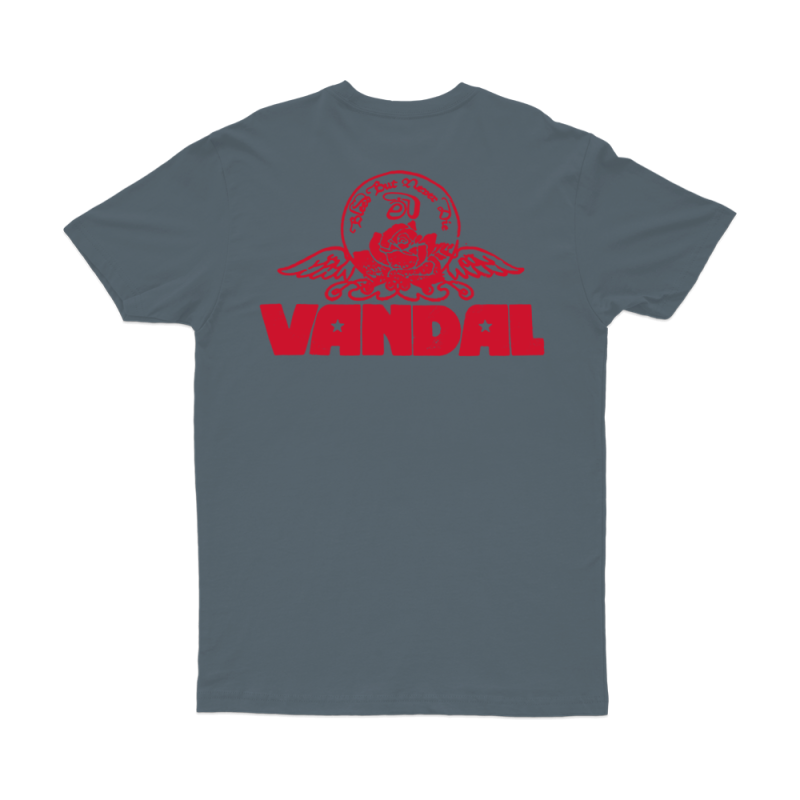 Bleed But Never Die Blue Tshirt by Ecca Vandal