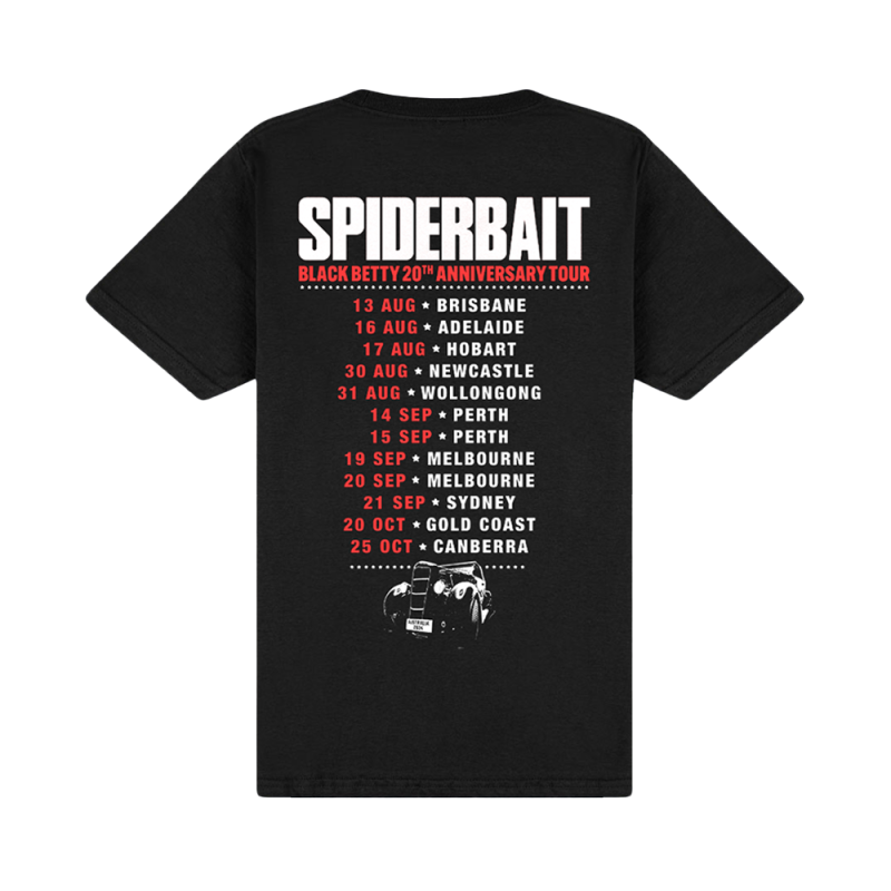 BETTY TOUR BLACK TSHIRT by Spiderbait