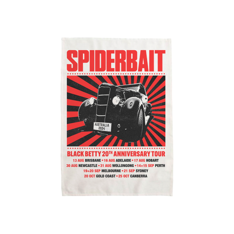 WHITE TEA TOWEL by Spiderbait