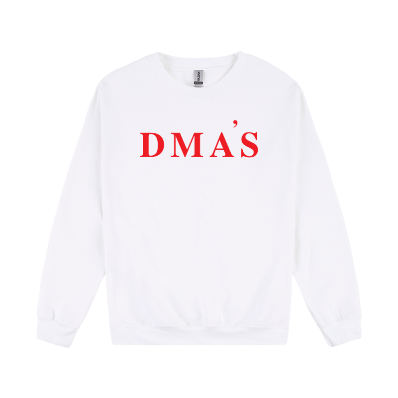 Serif Logo White Crewneck by DMA'S