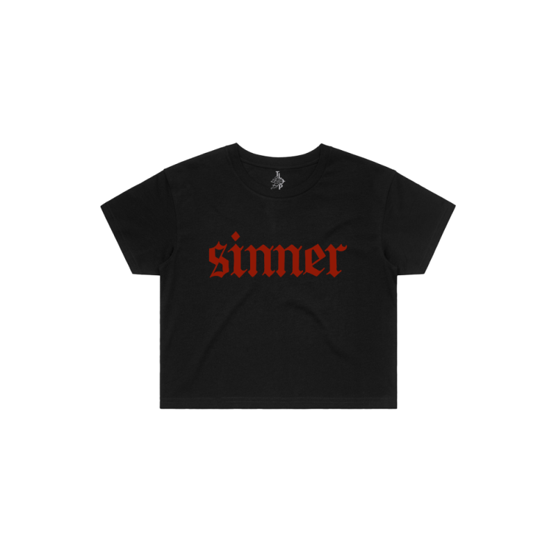 SINNER BLACK CROP TOP by The Last Dinner Party