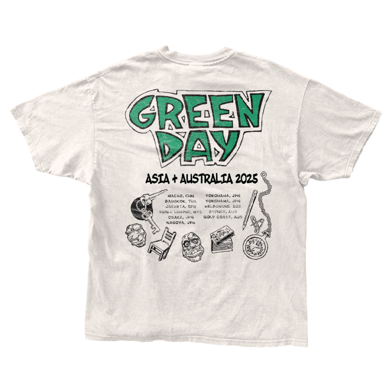 Smooth Aus/Asia Tour White Tshirt by Green Day