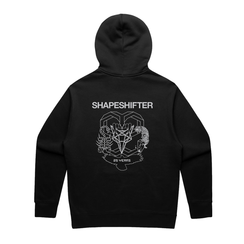 "25" BLACK HOOD NO CHEST PRINT by Shapeshifter