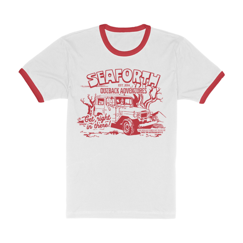 OUTBACK ADVENTURES WHITE/RED RINGER TEE by Seaforth