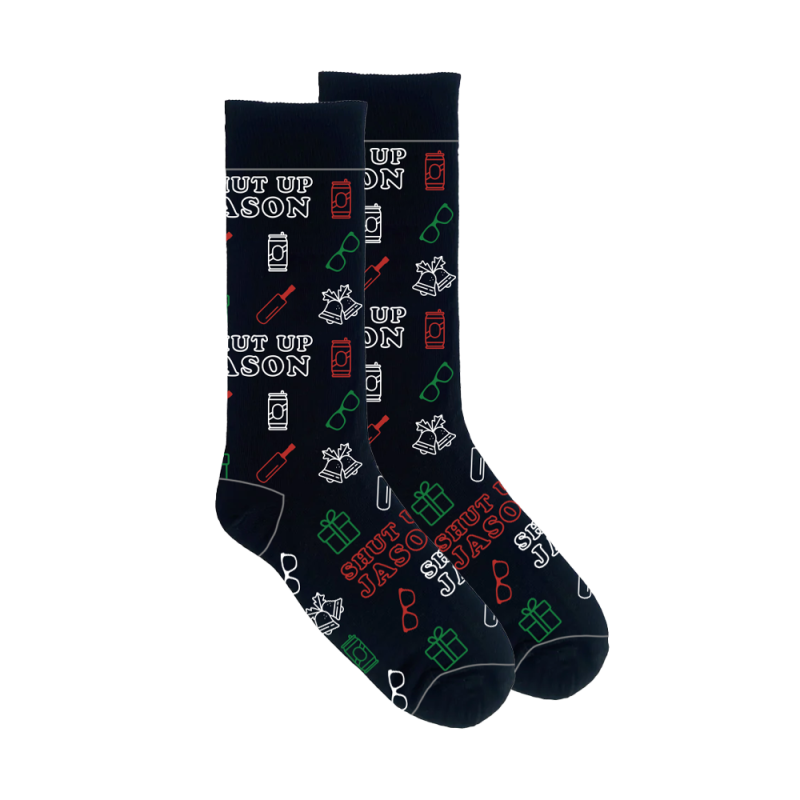 Shut Up Jason! Christmas Socks by Jimmy Rees