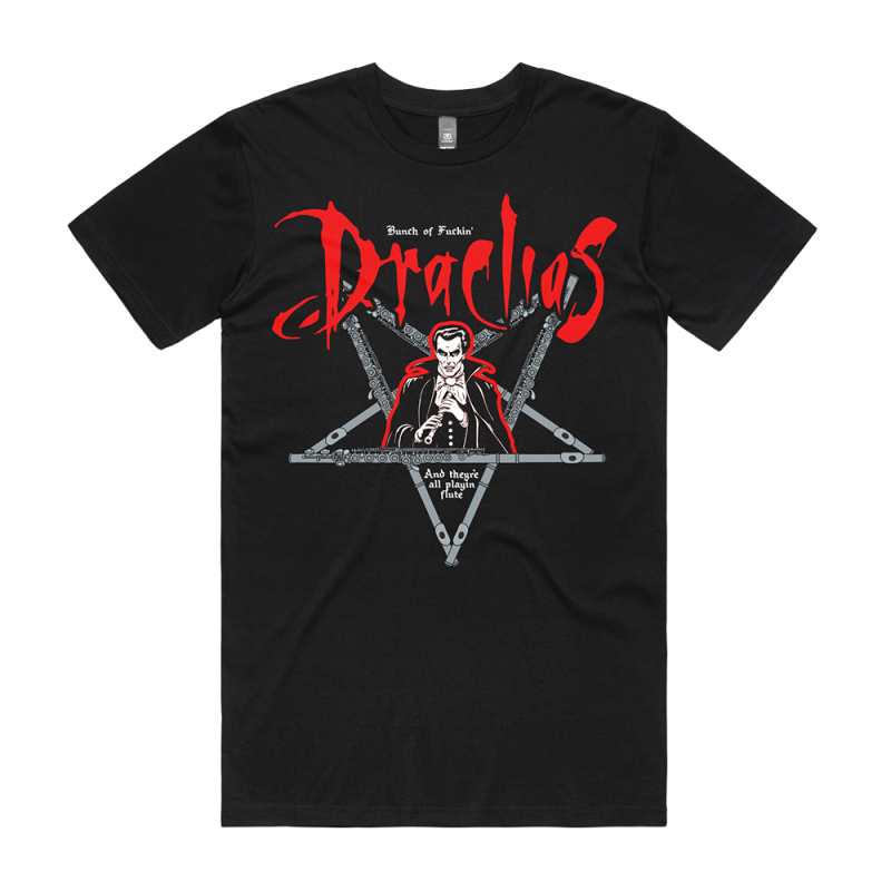 Draculas Black Tshirt by Tom Cardy