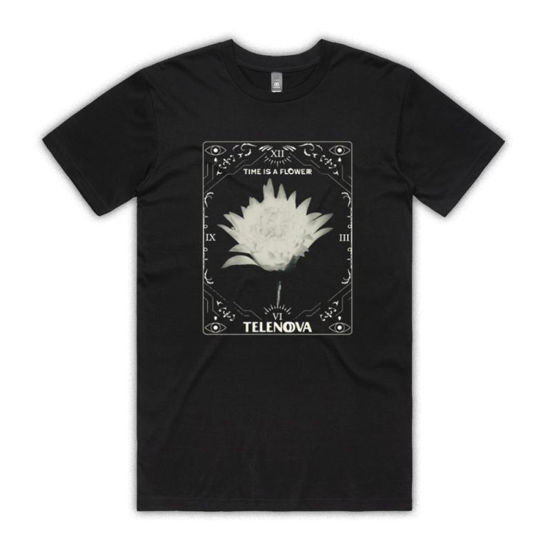Ornate Flower Black Tshirt by Telenova