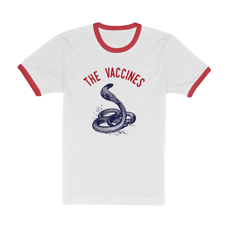 SNAKE WHITE/RED RINGER TSHIRT by The Vaccines