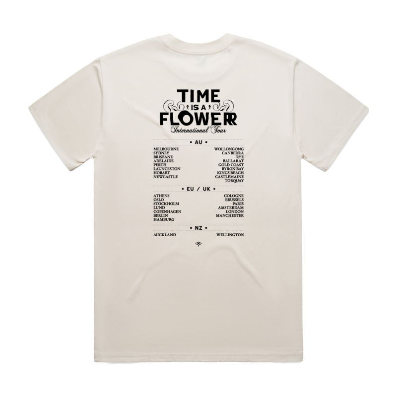 Time Is A Flower Ecru Faded Tour Tshirt by Telenova