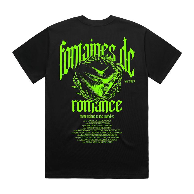 Fontaines D.C. Tour Black T-Shirt (AU & NZ) by Fontaines D.C.