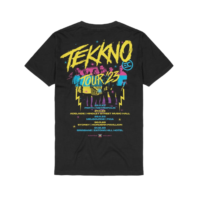 Tekkno Australian Tour 23 Black Tshirt by Electric Callboy