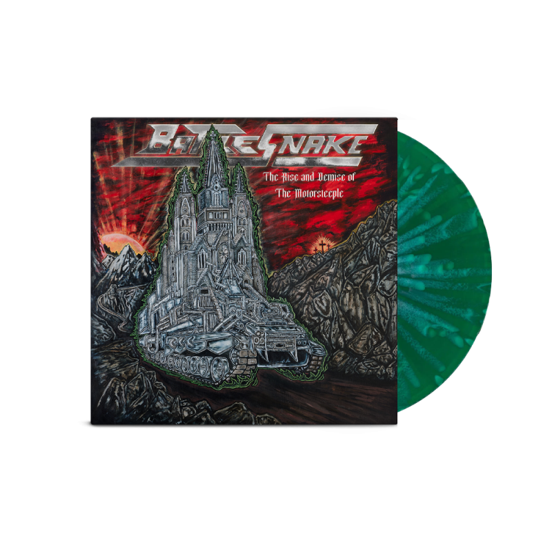 The Rise and Demise of The Motorsteeple Splatter Green Vinyl LP by Battlesnake